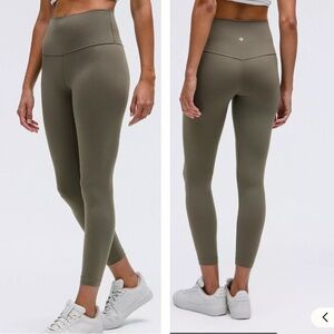 LULULEMON ALIGN HIGH-RISE ARMY GREEN LEGGINGS 25” SIZE 8